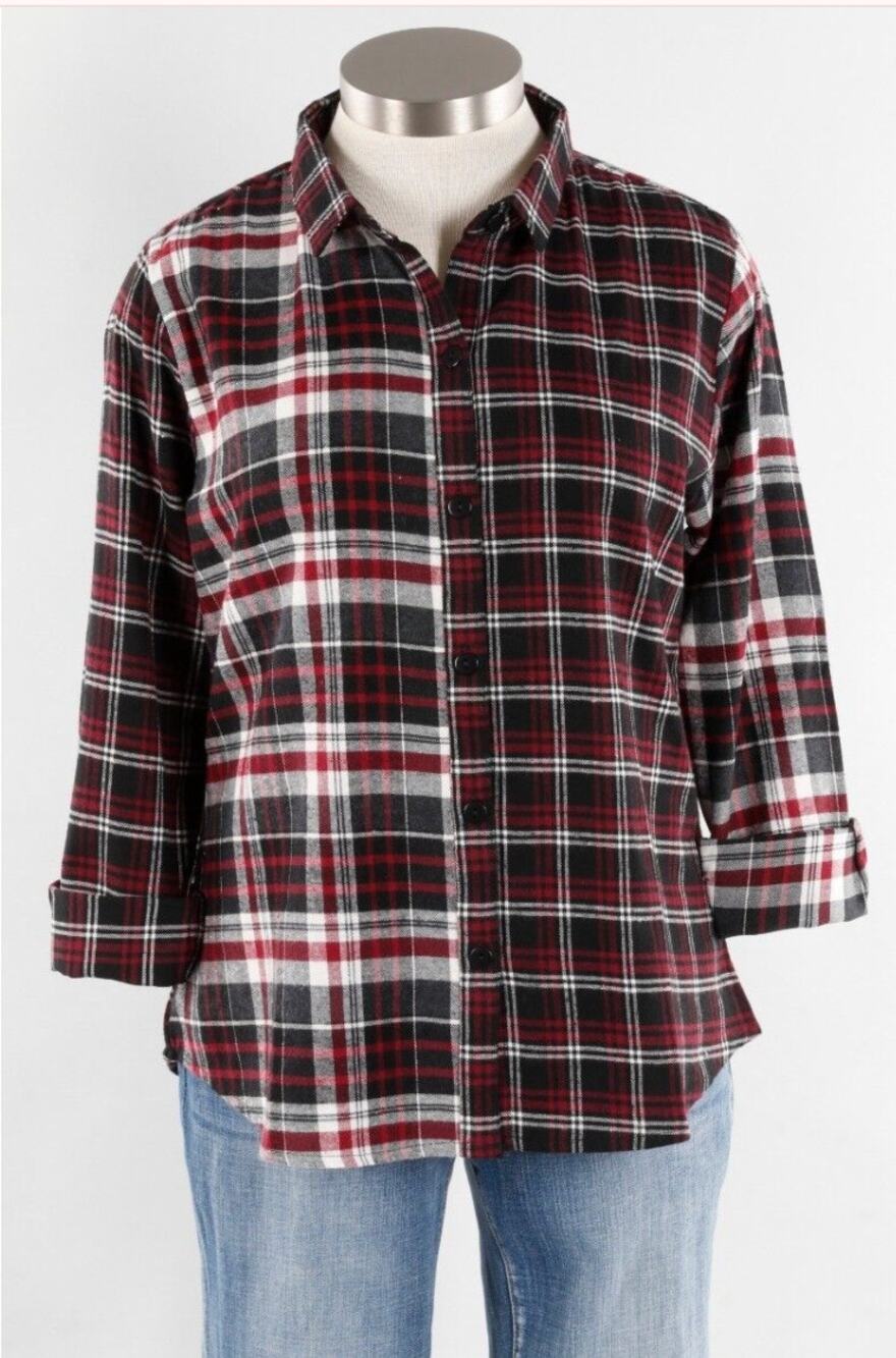 NWT Mismatched Grunge Plaid Button Front Flannel size XL
